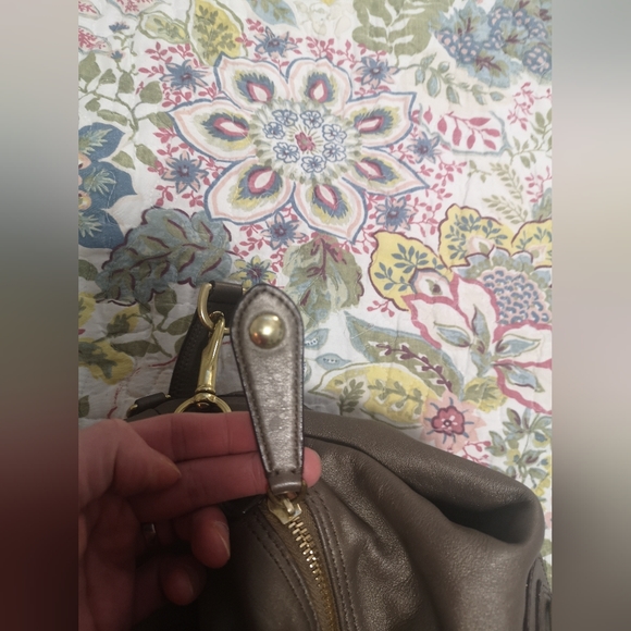 Coach Ashley Convertible Leather Satchel Handbag Shoulder Bag Pewter Metallic - Picture 9 of 15